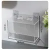 Caja de Almacenamiento de Mascarillas de Acrílico Montada en Pared Sin Taladro Tres Compartimentos Estante a Prueba de Polvo Hogar Baño Caja Transparente