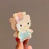 Presilha de Gato KT Fofa Grampo de Cabelo Desenho Animado de Gato em Acetato Costura Estereoscópica Presilha de Tubarão com Dentes Doces Acessórios de Cabelo