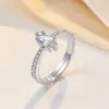 Anillo de Lujo Ligero Estilo Francés de Alta Gama Totalmente Incrustado con Microdiamantes para Mujer, Súper Brillante, Moderno, Exquisito, Versátil, Modelo Nuevo, Anillo de Venta Caliente en Transmisión en Vivo