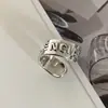 Anillo Único de Letra Espiral para Mujer, Moda Retro, Anillo Abierto Personalizado Hip-Hop, Tendencia de Anillo para Dedo Índice con Diseño de Nicho
