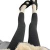 Leggings de Rayas Verticales para Mujer en Otoño e Invierno, Forro Polar, Engrosados, Adelgazantes, Levanta Glúteos, Compresión Ligera, Pantimedias de Cintura Alta, Petite, Algodón Gris