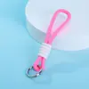 Cordão para Garrafa de Água de Borracha Macia em PVC, Chaveiro com Anel de Liga Metálica Tendência em Cor Contrastante, Corda Redonda, Alça Portátil para Copo Térmico de Exterior