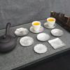 Portavasos de Peltre Hecho a Mano Vintage, Portavasos, Portatazas, Portaté, Posavasos Tridimensional de Flor de Ciruelo, Aislante Metálico, Accesorios para Ceremonia de Té Kung Fu