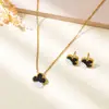Set de Acero Inoxidable de Cuatro Hojas de 13 mm Transfronterizo, Joyería Clásica de Acero de Titanio Más Vendida, Joyería de Lujo Ligero y de Gama Alta