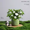 Árbol del Dinero Planta en Maceta Decoración Creativa de Planta para Escritorio Flor y Planta Verde para Oficina Adorno Hiedra Coco Rico Verde Bonsái Pequeño