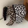 Diadema de Leopardo de Ala Ancha Estilo Coreano para Mujer Diadema de Moda de Gama Alta Estilo Occidental Diadema de Moda Retro para la Parte Superior del Cráneo