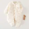 Mono cálido para bebé, chaqueta fina acolchada de algodón, ropa de algodón grado A para recién nacido, 0-12 meses, mameluco acolchado de invierno