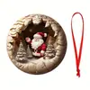 Boneco de neve de Natal Decoração de árvore de Natal Artesanato de madeira Papai Noel Pássaro de pano vermelho Decoração de feriado Enfeites pendurados