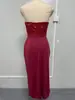 Aliexpress Comercio Exterior Transfronterizo Nuevo Estilo Lentejuelas Sin Mangas Moderno Ceñidor de Cintura Elegante Vestido de Noche Sin Tirantes Sexy Vestido