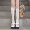 Calcetines de tobillo Mu Ruan Lindos con lazo de polvo blanco Estilo universitario Para chica Jk Costura de terciopelo Calcetines de encaje de longitud media