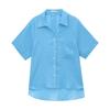 Love and Nancy Trece Líneas Minimalista Verano Estilo Coreano Transpirable Ligera de Botones Sencillos Manga Corta de Lino Camisa para Mujer 22160