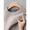 Suéter cuello redondo para hombre con terciopelo interior, top de punto chenille, jersey, capa base de punto chenille con terciopelo interior para hombre
