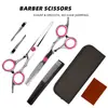 Tijeras de Peluquería, Acero Inoxidable, Todo en Uno, Tijeras Planas para el Hogar, Tijeras Entresacadoras, Herramientas para Cortar el Cabello, Juego Completo de Tijeras para Cortar el Cabello