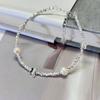 Pulsera de Plata con Mariposa Tridimensional para Mujer, Pulsera Geométrica Irregular de Lujo Ligero con Perlas, Joyería de Mano Personalizada