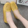 Zapatos Planos de Verano Daifa con Agujeros Estilo Frijol Piel Genuina Suela Suave Antideslizantes Zapatos para Mujer Zapatos de Madre Zapatos Blancos Casuales