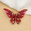 Broche borboleta de alta qualidade estilo europeu e americano broche diamante liga corsage vestuário feminino animal inseto fivela toalha seda joia