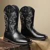 Amazon Aliexpress Popular Transfronteiriça Masculina Meia-Canela Bordada Retrô Tamanho Grande Manga Multicor Grande Cabeça Larga Botas de Cavaleiro