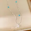 Collar de Perla Cuadrada de Circonita de Doble Capa, Cadena Clavicular de Lujo Ligero de Nicho de Gama Alta, Accesorio Versátil Elegante para el Día a Día al por Mayor