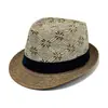Sombrero de Paja de Papel de Ala Pequeña de Venta Caliente para Hombre Europeo y Americano, Sombrero de Sol de Paja de Verano, Sombrero de Sol de Playa con Estampado de Palmera