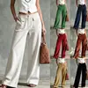 Calça de Veludo Cotelê Wide Leg Vintage Outono/Inverno 2026 para Mulheres, Calça Reta de Cintura Alta com Bolsos Duplos, Calça Casual Transfronteiriça Europeia e Americana