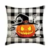 Funda de Almohada de Halloween Más Vendida Transfronteriza Estampado de Calabaza Fantasma Cojín para Sofá Respaldo de Cama Cojín Decorativo Festivo