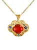 Colgante Huevo Ruyi Popular en Plata de Ley S925 Chapado en Oro Jade Blanco Jaspe Cloisonné Filigrana
