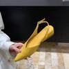 Zapatos de Noche de Estilo Francés de Punta para Mujer Nuevo Estilo con Falda Sandalias Amarillas Hada de Punta para Mujer Verano