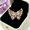 Pulseira DIY Borboleta com Zircônia Microincrustada Acessórios de Joia Multipeças Materiais de Pingente Artesanais