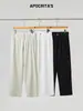 Roupas Masculinas Apo Calças Casuais Masculinas Transfronteiriças Primavera Soltas de Perna Reta Versáteis Algodão Liocel Semi-Elástico Calças Longas Brancas
