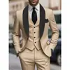 Traje de Comercio Exterior Transfronterizo Traje de Hombre Negocios Casual Tres Piezas Estilo Coreano Slim Traje Vestido de Padrino de Boda