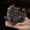 Sapo de Cerâmica Roxa Pixiu Pet de Chá Decoração de Mesa para Casa e Escritório Decoração de Mesa de Chá Sala de Chá Brinquedo de Chá Pode Ser Criado Acessórios para Conjunto de Chá