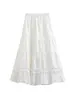 Falda Midi de Capas con Dobladillo Volante para Mujer Diseño Primavera/Verano 2026 Falda Versátil de Longitud Media con Cintura Elástica Falda de Corte A