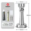 Batente de Porta Estendido Invisível de Aço Inoxidável Sem Furos Sucção Magnética Forte na Parede Topo da Porta Para-choque de Porta de Banheiro Batente de Porta Anti-Colisão Sucção no Chão