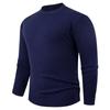 Outono e Inverno 2025 Cruzamento Simples Suéter de Tricô Camada Base Cor Lisa Trançado Gola Redonda Masculino Versátil Casual Jaqueta Suéter