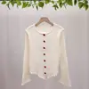 Estilo Suave Corte Ajustado Manga de Campana Tejido Grueso Prendas de Punto para Mujer Otoño e Invierno 2025 Nuevo Estilo Coreano Top Interior de Punto