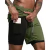 Comércio Exterior Irmãos Musculosos Moda Masculina Shorts de Corrida Esportes Lazer Exterior Soltos Calças Fitness de Camada Dupla