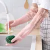 Luvas de Limpeza Doméstica Estendidas para Lavar Louça Luvas de Cozinha de Látex Duráveis e à Prova d'Água para Lavar Roupas