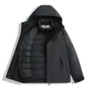 Chaqueta de moda para pareja para exteriores, unisex, tres en uno, con forro de plumón, cálida, con forro polar, engrosada, a prueba de viento, impermeable y transpirable