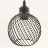 Direto da fábrica padrão espiral arame de ferro iluminação esférica oval cilíndrica botão simples padrão capa de lâmpada estilo industrial concha