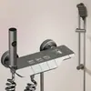 Fábrica de Origen Espacio Transfronterizo Aluminio Gris Pistola Tecla de Piano Presurizado Caliente y Frío Tipo Split Cabezal de Ducha Simple Baño Al por Mayor