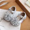 Zapatos de Princesa de Cuero para Bebés 2026 Versátiles Nuevos Elegantes Primavera/Otoño Pedrería Fuego Artificial Mary Jane Zapatos Individuales para Niños