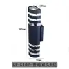 Lámpara de pared impermeable para exteriores de doble cabezal luminosa hacia arriba y hacia abajo para patio, a prueba de humedad, ordinaria, redonda, para colgar en la pared, E27, impermeable