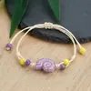 Jingdezhen Navidad Cerámica Cuerda Trenzada Pulsera Animales de Dibujos Animados Cuerda de Mano Joyería al por Mayor para Atracciones Turísticas Nicho Lujo Ligero