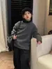 Sudadera con cuello redondo y estampado en la espalda Cheese and Meow Boy 2026 Invierno, textura suave y esponjosa, prenda exterior versátil para niños