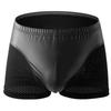 Novas Cuecas de Malha de Couro Masculinas Moda Cintura Baixa Respirável Couro Sintético Transparente Boxer Shorts Finos