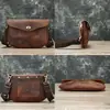 Bolsa de Ombro Masculina Marant em Couro Genuíno, Bolsa de Motocicleta da Moda, Bolsa Transversal Masculina em Couro Crazy Horse, Bolsa Concha Casual Retrô