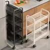 Estante de Almacenamiento para Huecos de Cocina de Pie Multicapa Ultradelgado para Refrigerador Uso Doméstico con Ruedas Estante de Almacenamiento para Artículos Varios de Baño Carrito Pequeño