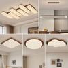 Luz Principal da Sala de Estar 2025 Novo Estilo Sala de Estar Alto Padrão Simples Moderno Quarto Atmosférico Elegante Grão de Madeira Estudo Luz de Teto