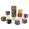Dados de cristal natural de 16 mm transfronterizos, herramienta de puntuación para juegos de mesa recreativos, tallados de piedra en bruto, dados de piedra semipreciosa de ángulo recto