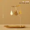 Porta-Velas Giratório, Vela Perfumada, Lanterna Giratória Romântica, Moinho de Vento Estilo Europeu Ornamento Criativo, Presente de Aniversário e Casamento